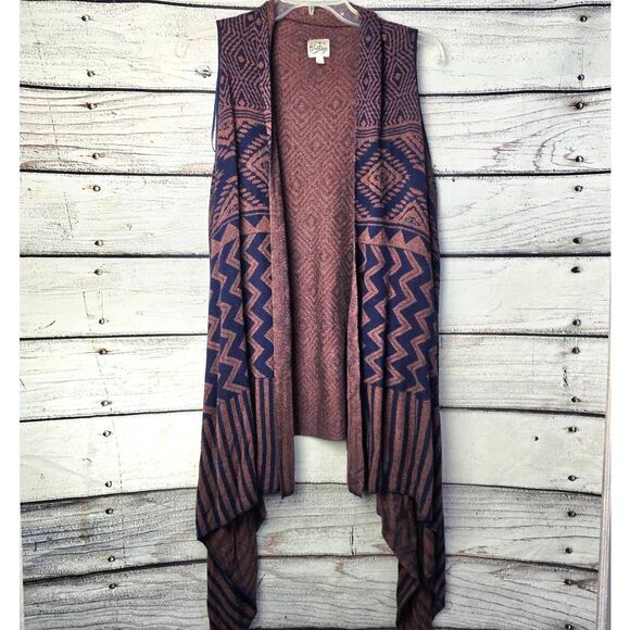Como Vintage Open Front Aztec Knit Vest L - Picture 1 of 7